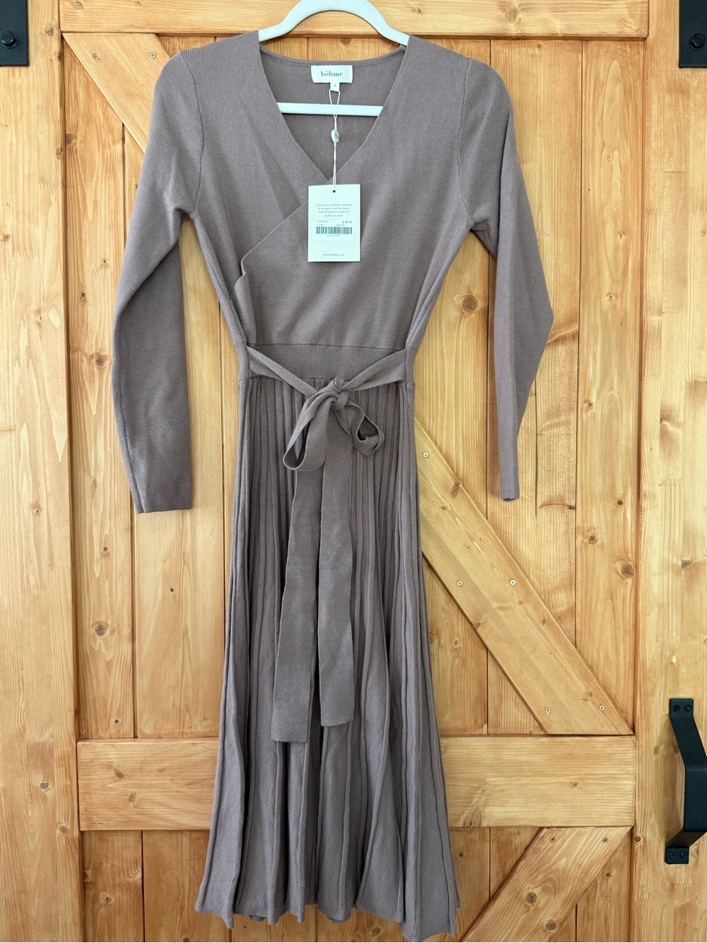 bohme Long Sleeve Wrap Midi Dress